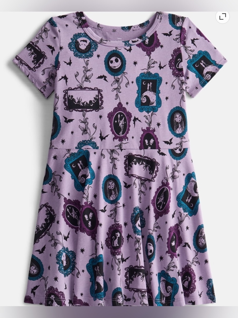 Disney Nightmare Before Christmas Girls 8 Purple Skater Dress NWT Jack Sally